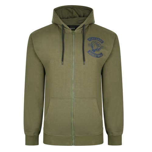 Bigdude Reißverschlussjacke mit Basketball Print Khaki